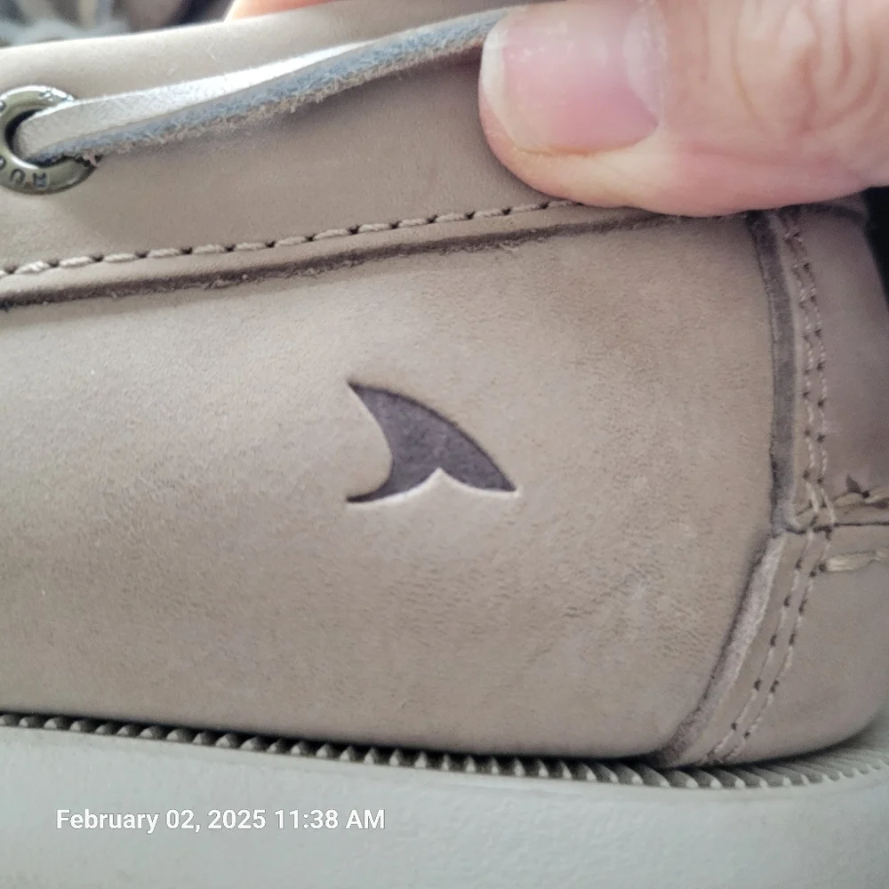 Rugged Shark Tan Leather Boat Shoes, Mens 11.5, EUC